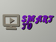 © Ali - smart tv icon and text on the wall, 3D illustration