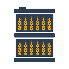 Canvas Print - Barrel With Wheat Symbols Icon