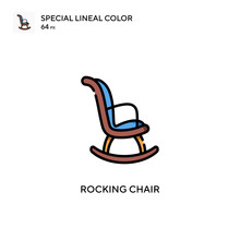 Rocking Chair Special Lineal Color Icon. Illustration Symbol Design Template For Web Mobile UI Element.