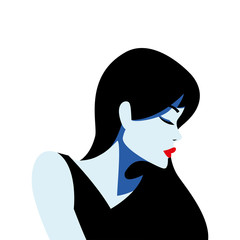 Poster - sexy black hair woman in comic style vector design