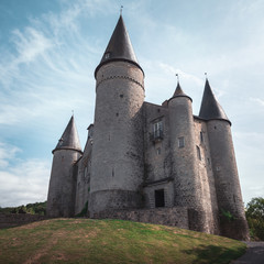 Fairytale castle in Belgium, Wallonia, Château de Vêves under bright mid-day light - best castles in Europe, what to see in Belgium