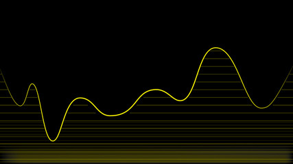 Abstract financial background with yellow lines as graph, space for text, vector  template.