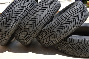 Poster - Closeup shot of car tires