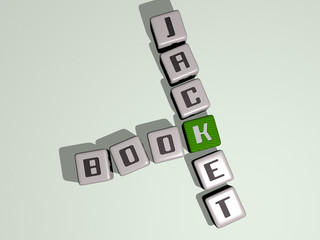 Poster - book jacket crossword by cubic dice letters, 3D illustration