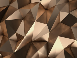 Fototapeta Luxury Gold Abstract Low-poly Background 3D Rendering