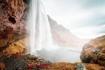 Wall Mural - Seljalandfoss waterfall in autumn time, Iceland