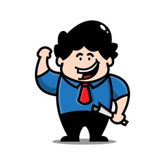 businessman kawaii character designs illustration