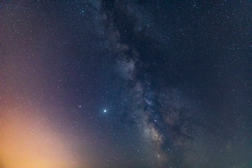 Wall Mural - milky way and falling meteorites in the night sky