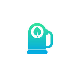 Sticker - Biofuel station vector icon on white