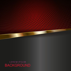 Canvas Print - Abstract dark red mesh background, obliquely striped gold color