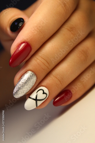 Εκτύπωση καμβά fashion manicure of nails on a beautiful background