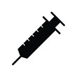 © Graphic - Syringe Injection Vaccine Medical Symbol Glyph Black and White Line Icon Vector