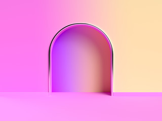 Wall Mural - pink yellow wall gradient abstract 3d rendering scene