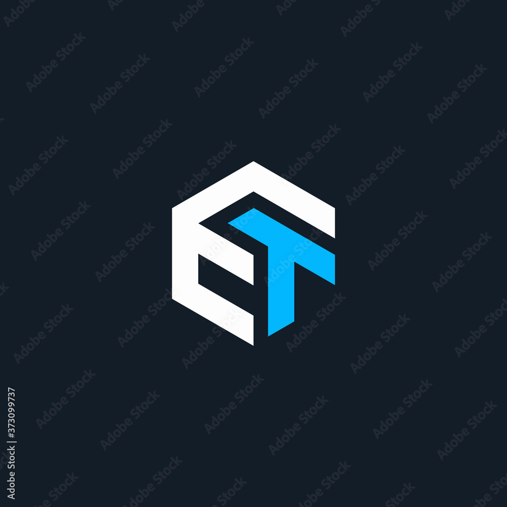 initial logo ET polygon geometric Stock Vector | Adobe Stock