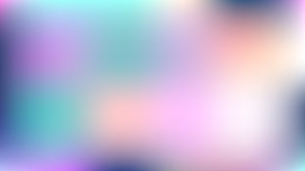 Wall Mural - Blurry Fairytale Holographic Vector Background. Dreamy Noble Pink, Purple Mesh Gradient Overlay. Fantasy Holographic Iridescent Defocused Wallpaper. Cute Cosmic Horizontal Card or Banner Background.