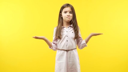 Poster - Funny little child girl confused and doubtful