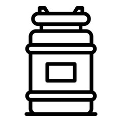 Poster - Farm milk canister icon. Outline farm milk canister vector icon for web design isolated on white background