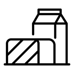 Sticker - Farm pack milk icon. Outline farm pack milk vector icon for web design isolated on white background