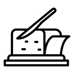 Poster - cutting cheese icon. outline cutting cheese vector icon for web design isolated on white background