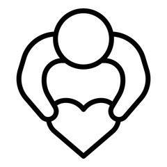 Poster - Inlove human icon. Outline inlove human vector icon for web design isolated on white background