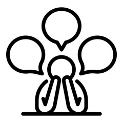 Poster - Thinking man icon. Outline thinking man vector icon for web design isolated on white background