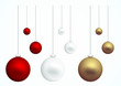 © Designak - Colorful christmas balls on white background. Vector graphic.