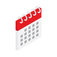 Wall Mural - Calendar icon in isometric style isolated on white background