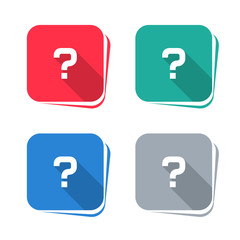 Wall Mural - Question mark on square button