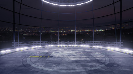 Wall Mural - night tv show virtual backdrop with spotlights. ideal for virtual tracking system sets, with green s