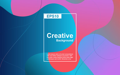 Aufkleber - Modern gradient background with abstract shapes. Vector 3d flow, liquid, and fluid composition. Motion dynamic illustration template can use for presentation, cover flyer, poster, landing page web