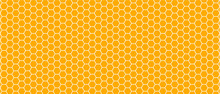 Honeycomb Pattern. Seamless Geometric Hive Background. Abstract Yellow, Orange Beehive Raster Background. Funny Vector Bee Honey Shapes Sign. Amber Color
