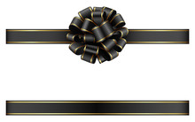 Black And Gold Ribbon With Bow