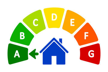 Wall Mural - energy efficient house concept with classification graph sign – for stock
