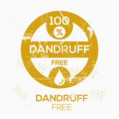 Wall Mural - (Dandruff free) label sign, vector illustration.