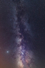 Wall Mural - milky way and falling meteorites in the night sky