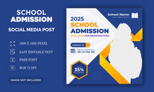  Admission Social Media Post, Students Back To School Admission Promotion Social Media Post Banner Template. Back To School Admission Social Media Post Or Instagram Post Or Flyer Design.