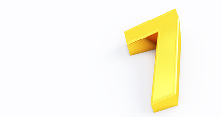 Poster - 3d render of gold number 7 seven isolated white background