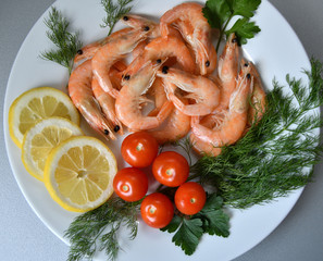 Prawns (Latin. Caridea) as food - delicacy