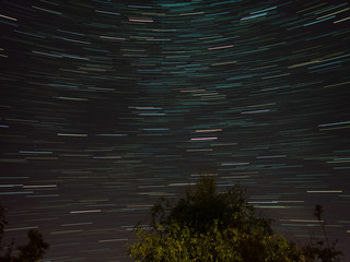 Sticker - Star trails in the sky at night