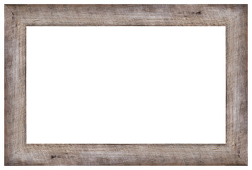 Wood frame isolated on white background with clipping path