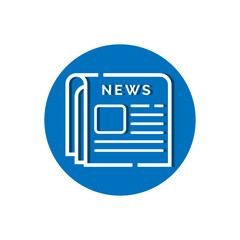 Aufkleber - Newspaper line icon vector flat design illustration. modern and simple style of logo, emblem, symbol, sign