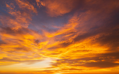 Wall Mural - abstract amazing scene of stuning colorful sunset with clouds background in nature and travel concep