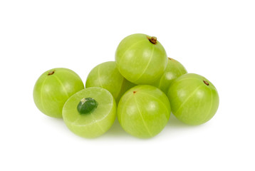 Wall Mural - Amla or indian gooseberry isolated on white background.