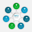 © vecarto - Vector infographic template, circle with 7 steps or options. Data presentation, business concept design for web, brochure, diagram.