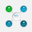 © vecarto - Vector infographic template, circle with 4 steps or options. Data presentation, business concept design for web, brochure, diagram.