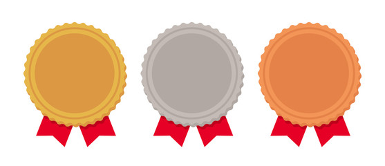 Wall Mural - set of gold, silver, bronze medals 1st place 2nd place 3rd place