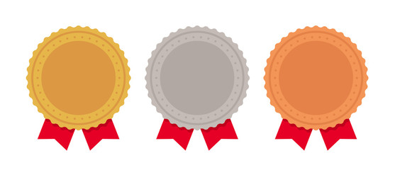 Wall Mural - set of gold, silver, bronze medals 1st place 2nd place 3rd place