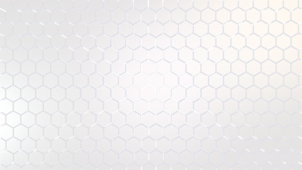 Abstract white background with hexagons