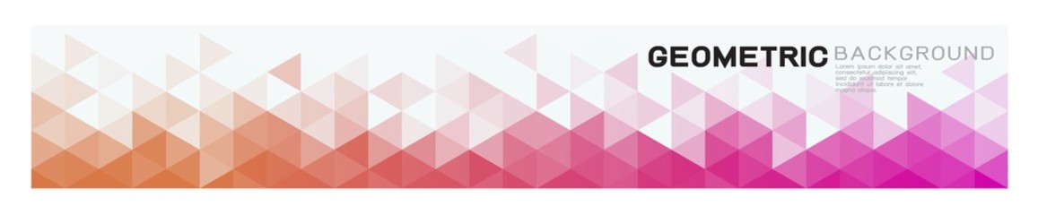 Fototapete - Geometric horizontal background with colorful gradient triangle pattern strip on below position and white space on top. Abstract background for business or corporate presentation. vector illustration