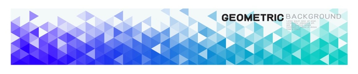 Fototapete - Geometric horizontal background with colorful gradient triangle pattern strip on below position and white space on top. Abstract background for business or corporate presentation. vector illustration
